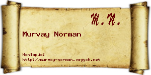 Murvay Norman névjegykártya